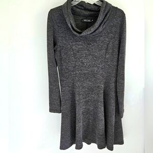 Neesha gray knit sweater dress long sleeve
